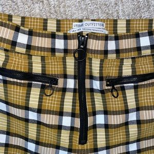 Urban Outfitters Yellow Paid Zip Front Pant.